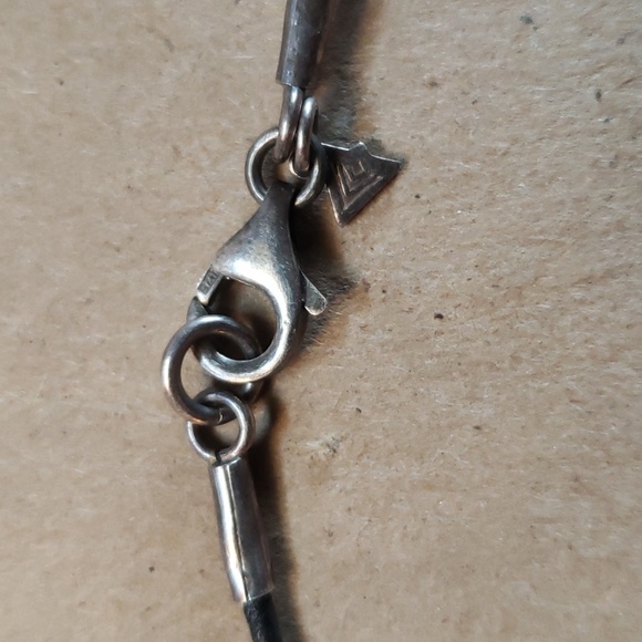 Silpada Leather Lace and Sterling Silver Disk Pendant Necklace - Picture 3 of 4